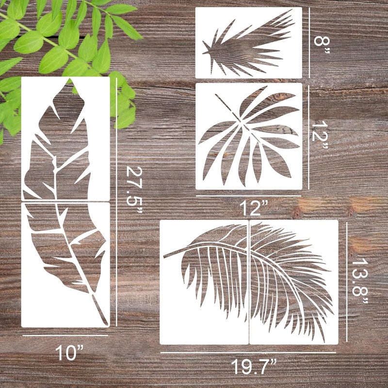 SUNVERSE Large Leaf Stencils for Painting on Walls Fern Palm Stencil Tropical Leaves Wall Stencils for Crafts Furniture Wood Fabrics - Image 2